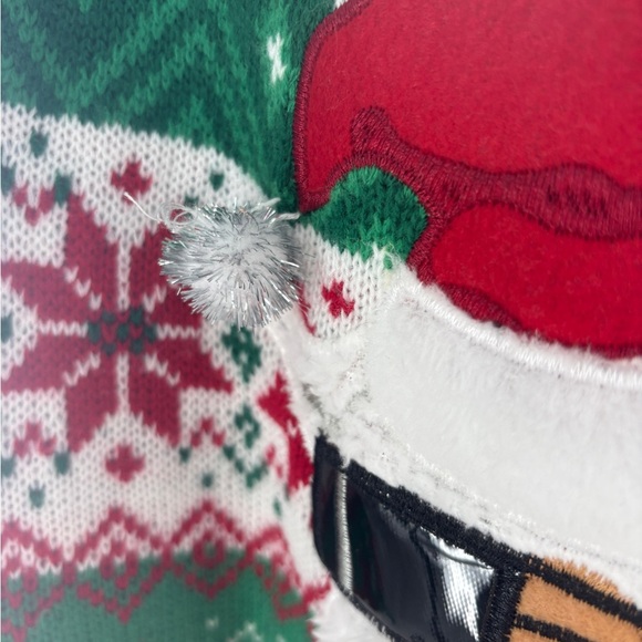 Bizzaro Ltd Green and Red Llama Christmas Sweater - Picture 4 of 8